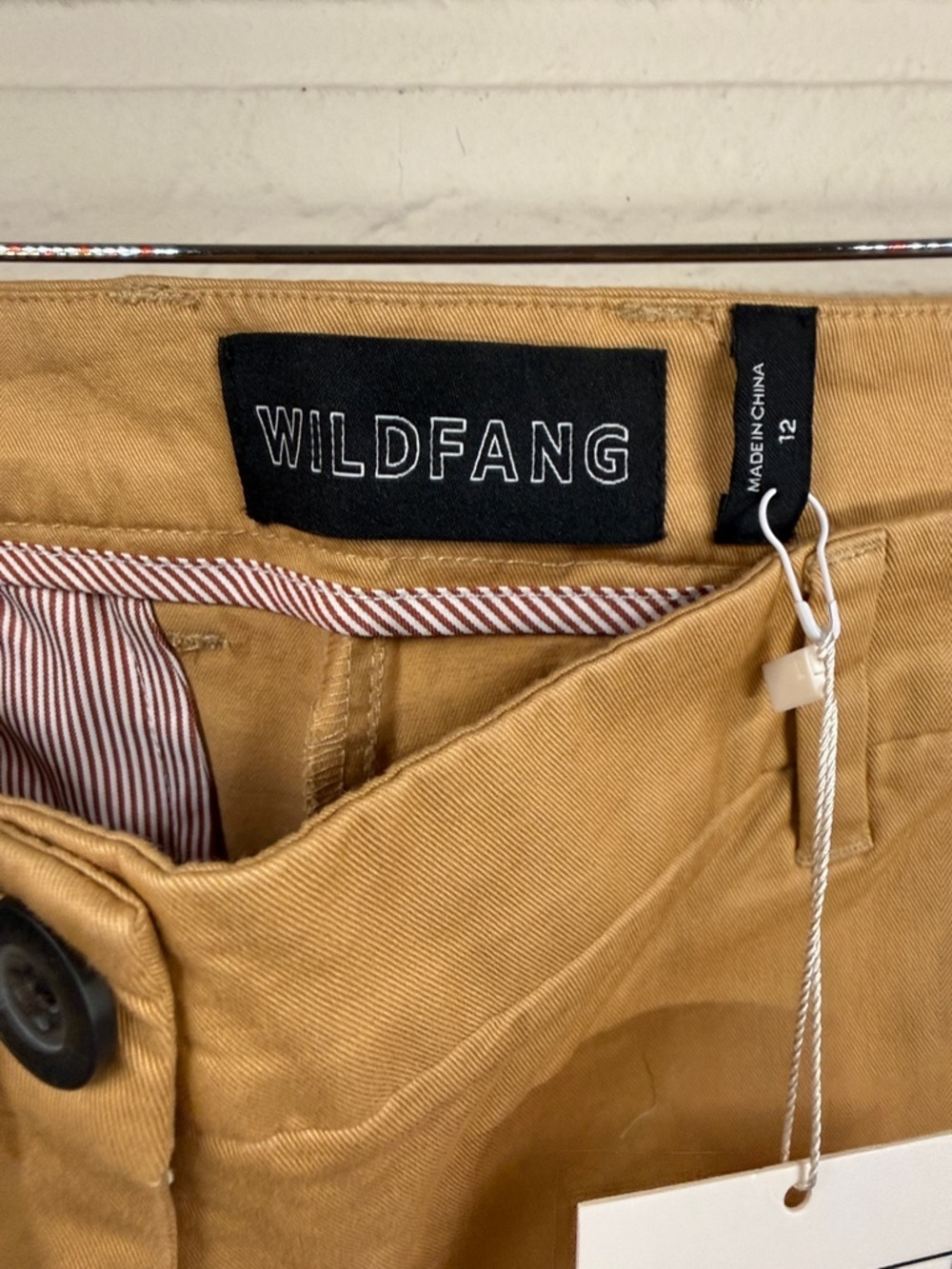 Wildfang Camel Khaki Straight-Leg The Essential Trousers , Women’s Size 12 - Picture 2 of 7
